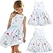 Produktbild feiXIANG Mädchen Kinder bekleidung gedruckt Princess Dress Mädchen weiß Sommer Strandkleider (120, Weiß)