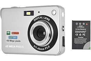 Andoer 48M 1080P HD 2.7 Pollici LCD Digitale Fotocamera con 2 Batterie Ricaricabili Zoom Digitale 8X Anti-shake Videocamera