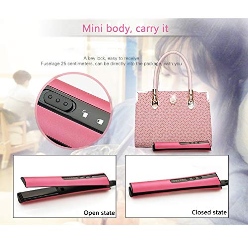 LiKin Hair Straightener Thermostat Straight Hair Detachable Power Cord Electric Splint with Base Perm Mini Hair Curler Easy to Carry