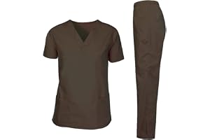 Women's Scrub Set with V-Neck Top and Trousers for Nanny, Housemaid, Nurse by Rannah's Uniform