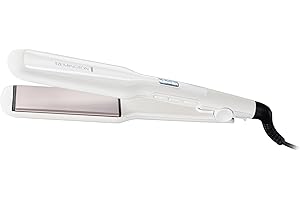 Remington Hair Straightener Pro Ceramic (Extra Wide Plates, 45mm Floating Plates for Thick, Frizzy, Curly and Very Long Hair, Digital Display, 15 Second Heat up, 9 Settings from 150-230°C) S5527