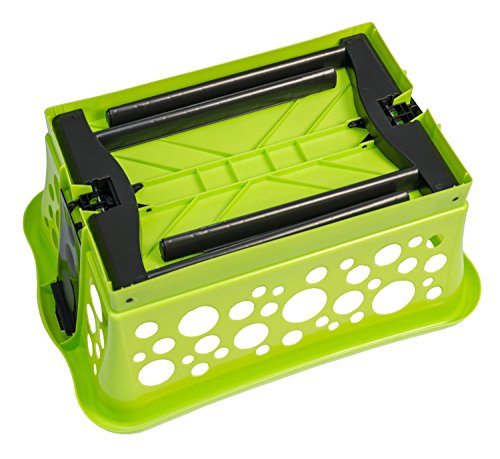 Menz Baski – Wäschekorb mit ausklappbaren Beinen, 1 Stück in kiwi | rückenfreundliche Klappautomatik, Korb: 65 x 44 x 30 cm, Standhöhe ca. 60 cm – Made in Europe - 3