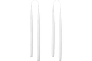 Kunstindustrien® Tapered Candles, Made in Denmark, 42 Colours Available, Dripless & Smokeless Dinner Candles, Solid Candles Long Burning 15 Hours, Unscented Candle Gift Set, 4pcs. 2.2 x 35cm (White)