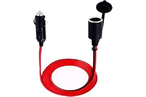 Dongge 2 m przedłużacz samochodowy do gniazda zapalniczki samochodowej 16AWG kabel miedziany o wysokiej wydajności z czystej miedzi z gniazdami adapterowymi 12 V/24 V bezpiecznik 15 A