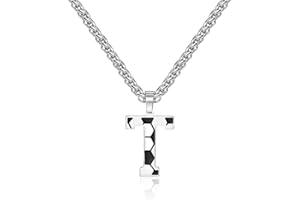 Lantine Football Letter Necklace Initial A-Z Alphabet Pendant Necklace Stainless Steel 4mm Braided Wheat Chain Necklaces 55cm Women Men Football Fanatic Gift