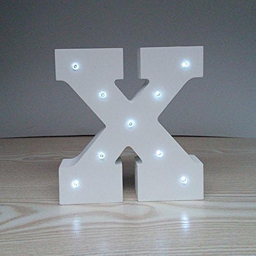 LED Letter Lights Signs DIY Light Up Wooden Letter Battery Operated Dulcklane Decorative Lights for Party Wedding Marquee Décor - Letter X