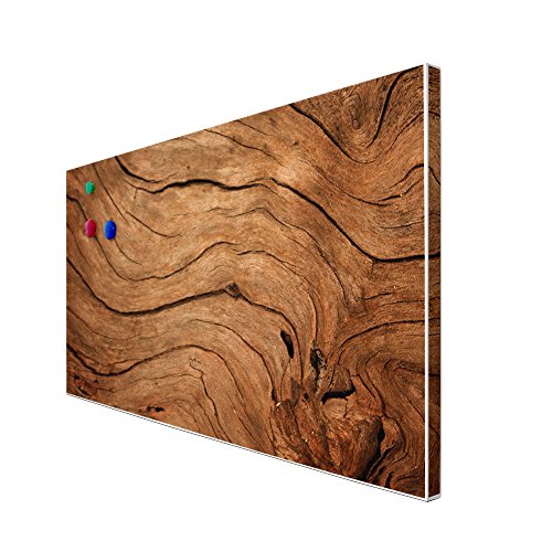 banjado – Pinnwand Magnettafel weiß 78cm x 37cm quer mit Motiv Trockenes Holz - 3