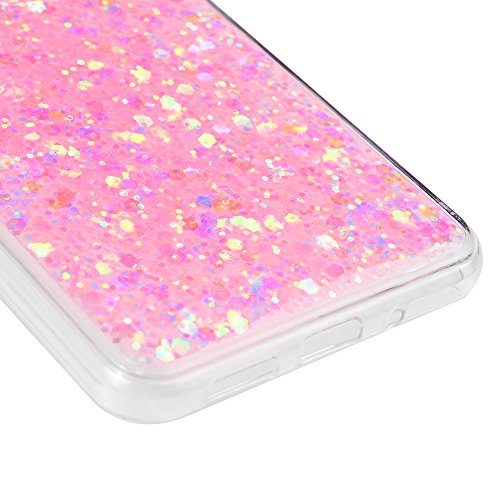 Badalink Hülle Huawei P10 Lite Slimcase Glitzer Schutzhülle Hülle PMMA + TPU Rückschale Schutz Hülle Case Tasche Wasserdicht Einteilige Handyhülle Stoßstangen Case Rosarot - 6