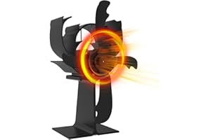 WuYan Ventilatore da Stufa Alce 4 Pale, Senza Energia Ecologica per Camino o Stufa a Legna Senza Corrente - Accessori per Caminetto