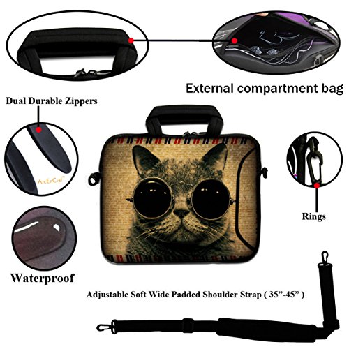 DCCN 15 Zoll / 15,6 Zoll Laptoptasche Neopren Notebooktasche mit Zubehörfach und Schultergurt - 3