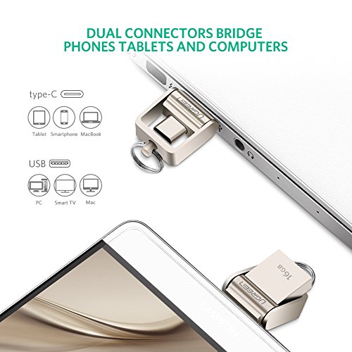 USB Sticks UGREEN 2 in 1 USB C Flash Laufwerk USB 3.1 Type C und USB 3.0 Speicherstick 16GB USB Memory Stick für Smartphone, Tablet, PC und mehr - 5