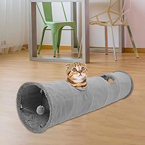 LUCYPAPASHOW  Túnel Plegable para Gatos Tubo De Juguete Largo para Mascotas 2 Vías 130 30 Cm