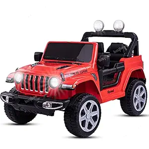 Baybee Baby Rechargeable Battery Operated Electric Ride-On Jeep car for Kids Baby Racing Riding Toy Car with R/C for Boys & Girls Babies Toddlers Age 2 to 6 Years (Red)