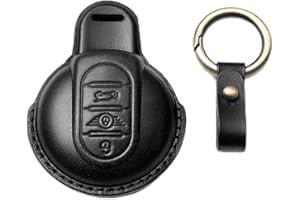 HIBEYO Smart etui na kluczyki samochodowe pasuje do BMW Mini etui ochronne etui na klucze do Mini Cooper One Clubman F56 F54 F55 F57 F60 skrzynka na klucze, skóra bydlęca, brelok do kluczy, 3