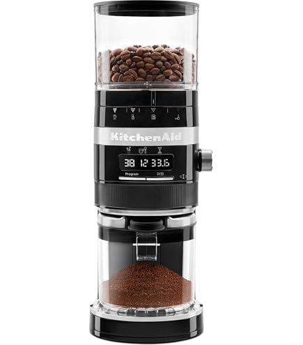 Moulin à Café KitchenAid Artisan 5KCG8433EOB - Broyeur 70 Réglages - Dosage Automatique - Noir Onyx