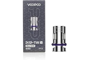 VOOPOO PNP Replacement Coils, TW15, 0.15 Ohm, Mesh, Enhanced Flavor, Dense Vapor, Long-Lasting Performance, VOOPOO Vaping Coils, Pack of 5, No Nicotine