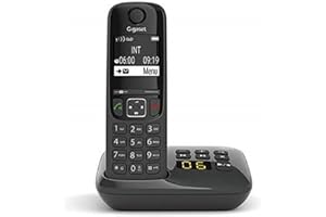 Gigaset AS690A - Téléphone fixe sans fil avec répondeur - Noir [Version Française]