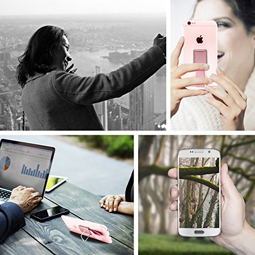 ProtectPax Smartphone Fingerhalter mit Halter Griff Handyhalter Handy Halterung Einhandbedienung fÃ¼r iPhone Samsung Sony LG Huawei uvm. Rose/Metall