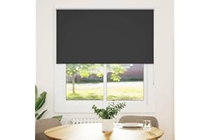 vidaXL Estor Enrollable Opaco Negro 140x130 cm Tela Ancho 136,6 cm