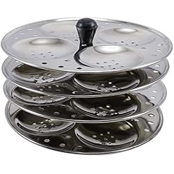 Acier indien traditionnel en acier distraitement stand Idli ustensiles de cuisine 4 plaques rack