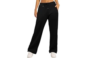 IWOLLENCE Wide Leg Joggers Jogging Bottoms for Women Sweatpants Womens Casual Comfy Trousers with Pockets Elastic Waist Lined Fleece