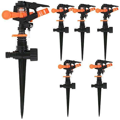 Yahee 6er Set Impulsregner Rasensprenger Impuls-Rasensprenger 32 cm mit Erdspieß - 8