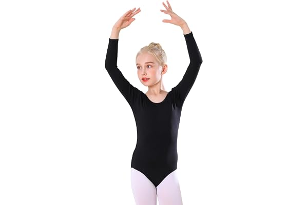 Bezioner Justaucorps Danse Fille,Justaucorps de Gymnastique Filles Manche Longue Vêtements de Ballet Danse Classique pour Enfant