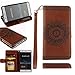 Produktbild Hülle für Huawei P9 Lite,Case für Huawei P9 Lite,Huawei P9 Lite Handyhülle Leder Wallet Case,YingC-T Elegant Malerei Mandala Blume Braun Muster Handytasche Huawei P9 Lite Schutzhülle Leder Bookstyle Brieftasche Ständer Stand Hülle mit Karte Halterung Magnetverschluss Extra Dünn Tasche Premium Design Klapphülle Flip Schutz Schale Hülle Etui Cover für Huawei P9 Lite
