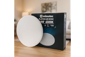M mimotec - Plafón LED Techo Circular Boni 24W 2000LM 6500K, Lámpara Techo IP20, Para Baño Cocina Sala de Estar Dormitorio Pasillo Comedor Balcón