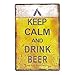 Produktbild Keep Calm and Drink Beer, Retro geprägt Metall blechschild, Wand Deko Schild