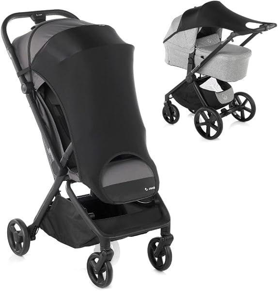 Jané Toldo Solar Carrito Bebé UPF 50+, Universal y Elástico, Parasol Transpirable, Protección UV para Cochecito y Capazo, Color Negro - 1