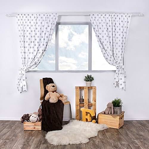 Tende Cameretta Bambini TupTam 2 Pezzi - Voile E Cotone Con Motivo Elefante, 140x160 Cm - Foto 12