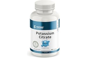 INSPORT Nutrition - Citrate de Potassium 1000mg dont 355 mg de Potassium élémentaire - 90 gélules - Plus de 3 mois d'approvisionnement - Développement musculaire, Electrolytes & Pression sanguine