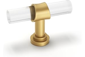 goldenwarm 5 Stück Schubladenknöpfe Möbelknopf Gold Griffe Gold Möbelgriffe Zinklegierung Acryl Modern Kommodengriff Knopf