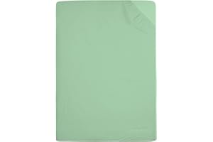 AIMANE® Single Fitted Sheet 90 x 190 CM Non Iron Percale Easy Care Poly Cotton Fitted Bed Sheet Perfect for Single Size Mattress (Mint Green)