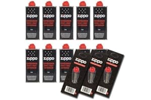 MEIN LANDHAUS Combustible más Ligero Zippo Set 10 X Jazmín Gasolina Original Gasolina Cada 125 ML 18 Unidades Piedra de Mechero