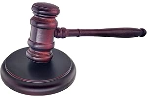 JINGYOU Gavel and Block Set, Handmade Judge Gavel with Block, Wooden Vintage Gavel and Sound Block for Judge Lawyer Student Auction Sale