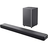 TCL Barra de Sonido S55HE 2.1, 220 vatios, Cine en casa, expansión de Sonido, Dolby Atmos, DTS Virtual:X, Barra de Sonido con