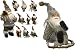 Produktbild JEMIDI Weihnachtsmann 18cm Deko Nikolaus zum aufhängen Figur Santa Weihnachts Deko Holz (Auf Schneeschuh)