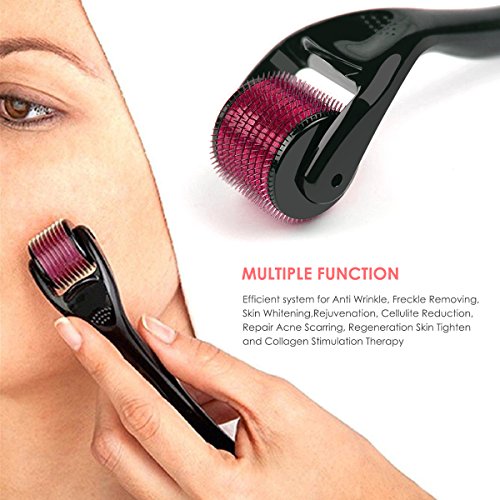 Aokayy 1mm Dermaroller Master mit 540 Mikronadeln aus Edelstahl für die Regeneration der Haut Gegen Hautverfärbungen Dehnungsstreifen Hautrauhigkeit, Aging Falten Aknenarben Cellulite - 4