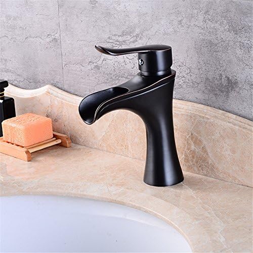 Basin faucet, European style archaize all copper sanitary ware head head up wash basin fast open waterfall faucet,black