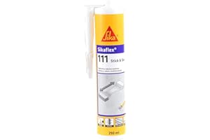 SIKA - Adhesivo y sellador flexible - Sikaflex-111 Stick & Seal - Blanco - Masilla multiuso - Suporte multiple - Interiores y exteriores - Superficies humedas - 290ml
