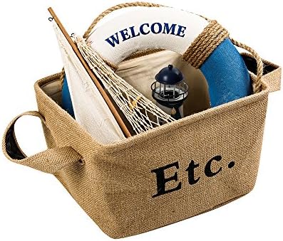 Jute Storage Basket,Lovetree Laundry Basket Organiser Bin for Books,Clothing,Towels,Bedding,Underwear,Socks, Sweaters,Toys Storage,Great for Laundry Hamper,Nursery Decor Baskets