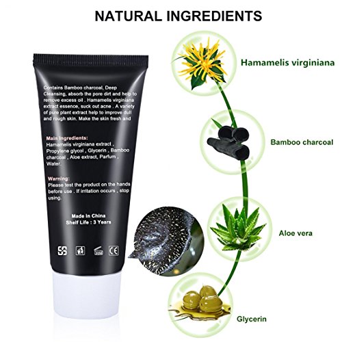 Mitesser Entferner Maske , Black Head Maske, Mitesser Maske, Gesichtsmasken Schwarz, Peel Off Maske, Bamboo Charcoal Blackhead Remover Mask CIDBEST® Suction Schwarze Maske, Black Mud Mask, Tiefenreinigung Pore Mitesser Entferner Anti Akne Öl-Kontrolle Peel off Maske, Peel Off Maske Bambuskohle Schlamm-Gesichtsmaske - 5