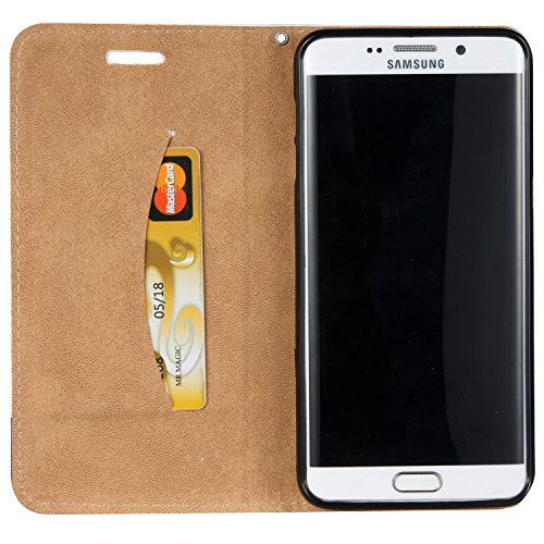 Galaxy S6 Edge Schutzhülle,Samsung S6 Edge PU Lederhülle Tasche,Sunroyal Cool Schwarz Mädchen Blumen Schmetterling Muster Bookstyle Brieftasche Flip Buchstil Wallet Case Protective Cover Etui Handytasche Schale Weichen Silikon Magnetverschluß mit Standfunktion und Karte Halter für Samsung Galaxy S6 Edge + Kristall Bling Diamant Anti Staub Schutz Stecker Stöpsel + Stylus Stift Touch Pen - 9