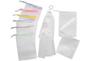 Tadipri Nylon Viso Pulizia Schiumogeno Reti 10 Confezioni Bolla Esfoliante Mesh Sapone Bar Sacchetto di Immagazzinaggio Cordino Holder Saver Bag Body Face Cleansing Accessorio (Una varietà di Stili)