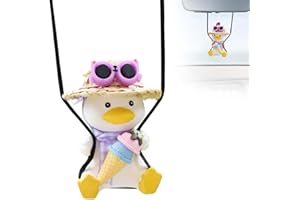 NAJILI ciondoli per auto, dolce anatra a dondolo, decorazione per auto, specchietto retrovisore per interni, decorazione per interni, motivo anatra volante, per accessori per specchio