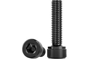 Drenky Tornillos cilíndricos con hexágono interior, 20 unidades, M6 x 25 mm, DIN 912 (ISO 4762), tornillos de culata cilíndrica, negros, rosca completa, acero inoxidable A2 V2A