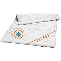 sleepling 135x200 light Down duvet, light and thin Summer blanket 90% down 10% feathers, Donsbatist extra light summer blanket duvet 135 x 200 cm, summer duvet, white
