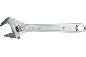 Seshin Buffalo DRAAK Adjustable Wrench 8 Inch 200mm with Wide Caliber Opening Plumbing Spanner Heavy Duty Professional Quality Hand Tool